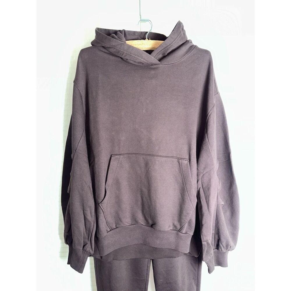 aerie S Deep Earth Brown Jet Setter Matching Hoodie Jogger Sweat Set